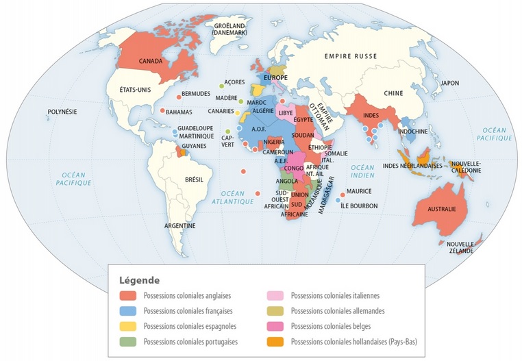 Carte des empires coloniaux en 1914 2